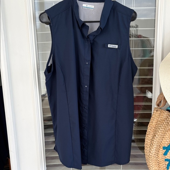 Columbia Women's Dark Blue navy Tamiami Sleeveless - Picture 1 of 4